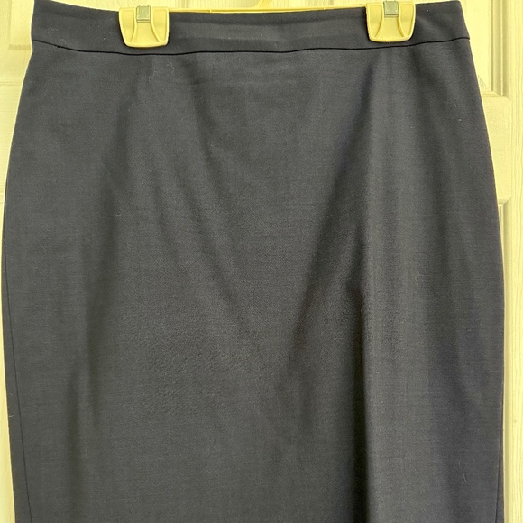 Navy stretch wool pencil skirt - Picture 1 of 7